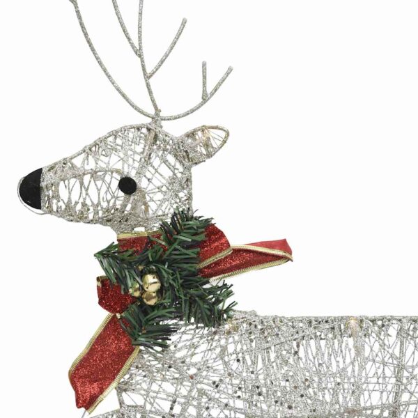 vidaXL Reindeer & Sleigh Christmas Decoration 60 LEDs Outdoor Gold - Image 4