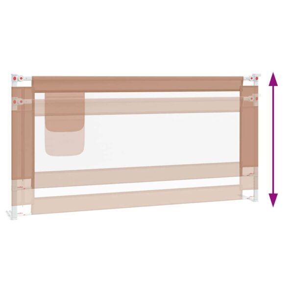 vidaXL Toddler Safety Bed Rail Taupe 180x25 cm Fabric - Image 6