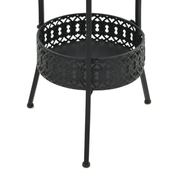 vidaXL Bistro Table Black 40x70 cm Metal - Image 5