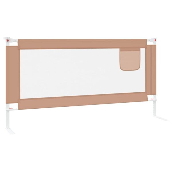 vidaXL Toddler Safety Bed Rail Taupe 180x25 cm Fabric - Image 5