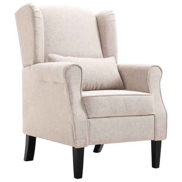 vidaXL Armchair Beige Fabric - Image 1