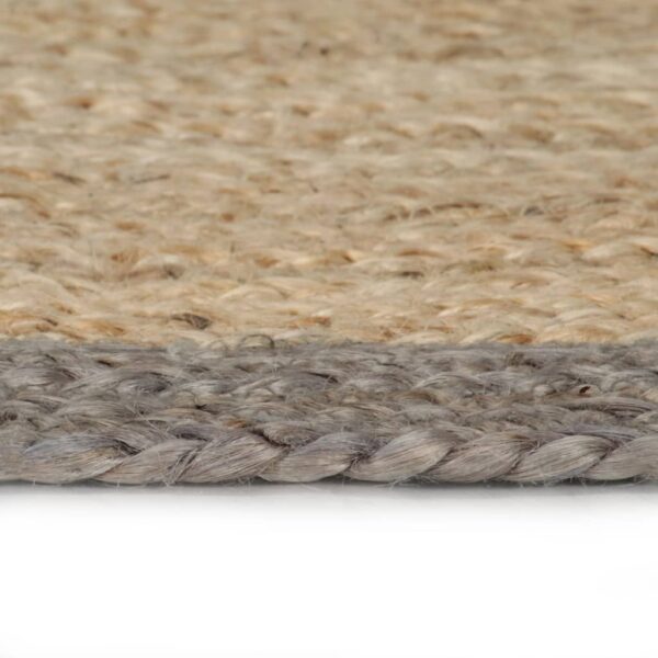 vidaXL Handmade Rug Jute with Grey Border 90 cm - Image 3