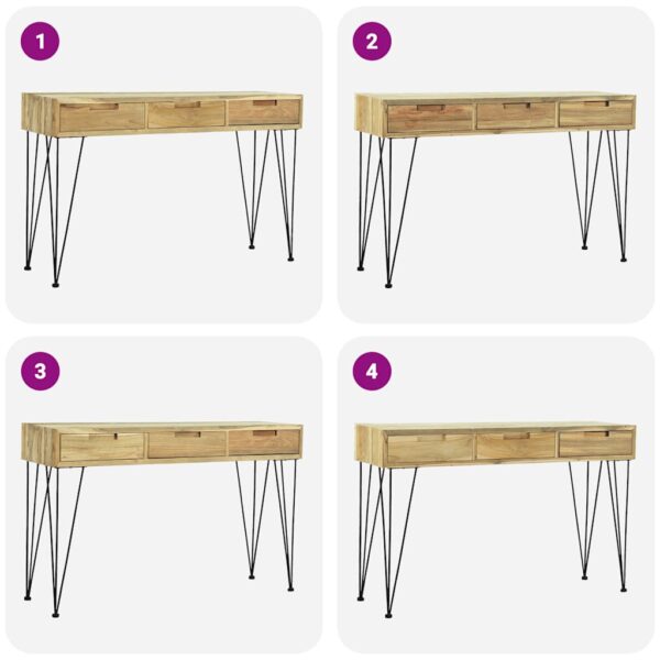 vidaXL Console Table 120x35x76 cm Solid Teak - Image 9