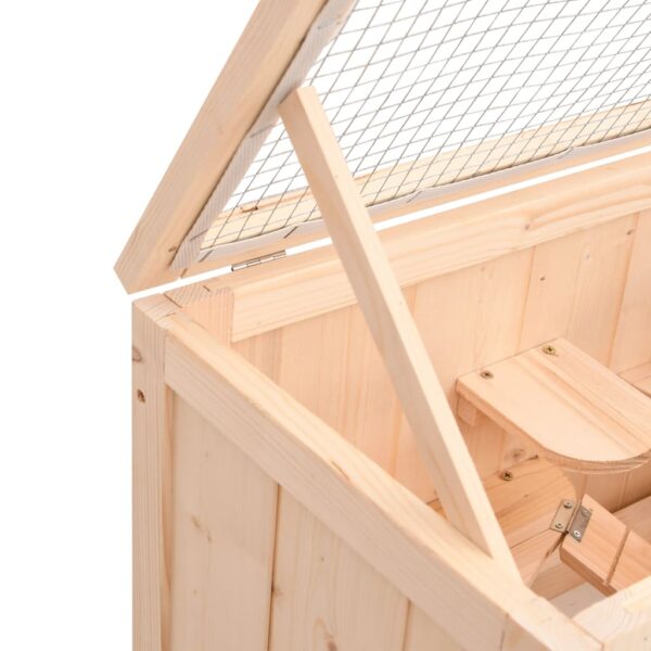 vidaXL Hamster Cage 60x30x35 cm Solid Wood Fir - Image 8