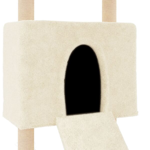 vidaXL Cat Tree with Sisal Scratching Posts Cream 153 cm - Image 6