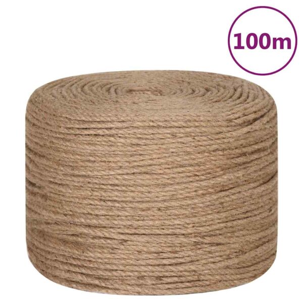 vidaXL Jute Rope 100 m Long 4 mm Thick - Image 2