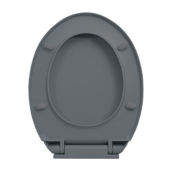 vidaXL Soft-Close Toilet Seat Grey Oval - Image 6