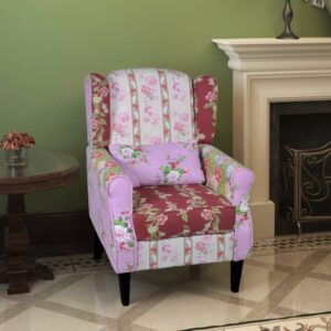 vidaXL Armchair with Patchwork Design Fabric