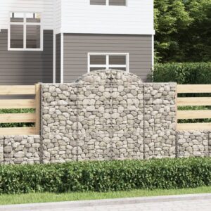 vidaXL Arched Gabion Basket 200x50x140/160 cm Galvanised Iron
