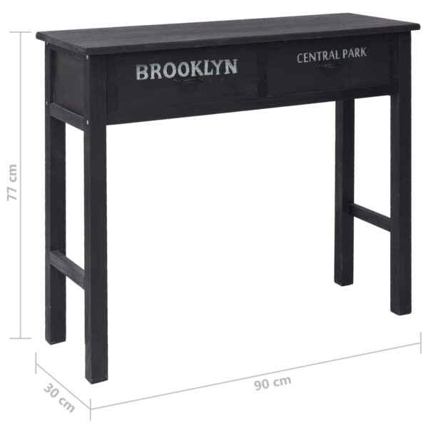 vidaXL Console Table Black 90x30x77 cm Wood - Image 9