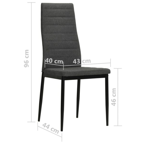 vidaXL Dining Chairs 2 pcs Dark Grey Fabric - Image 8