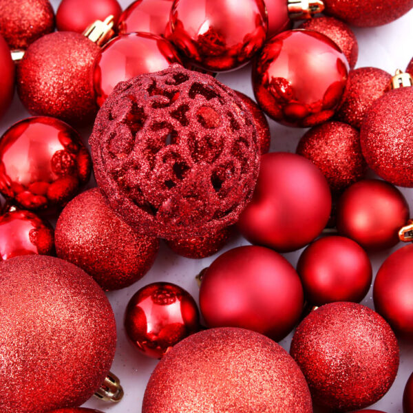 vidaXL 100 Piece Christmas Ball Set 3/4/6 cm Red - Image 11