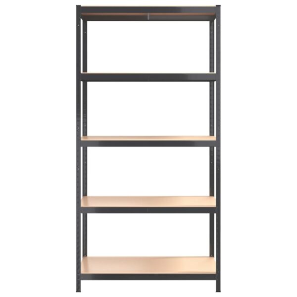vidaXL 5-Layer Shelves 2 pcs Anthracite Steel and Engineered Wood - Image 5
