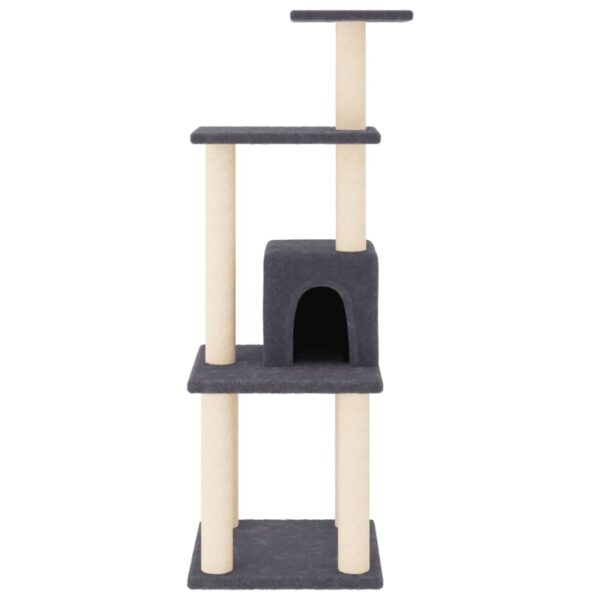 vidaXL Cat Tree with Sisal Scratching Posts Dark Grey 105 cm - Image 3