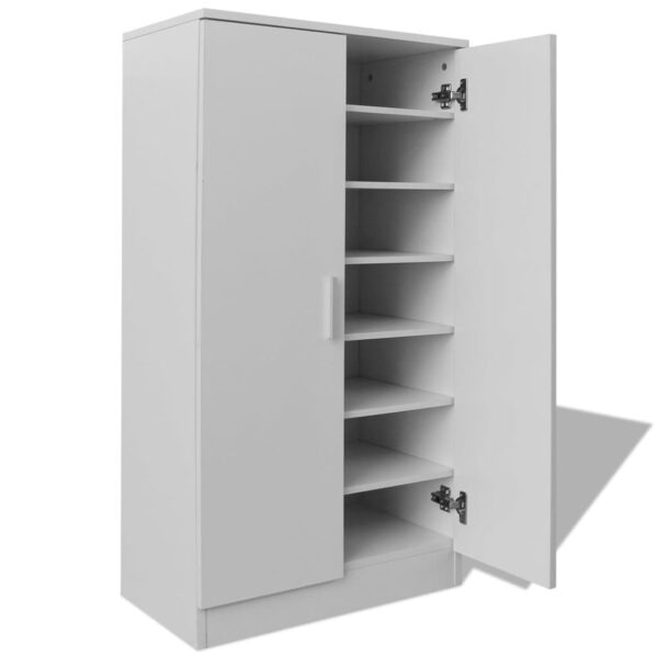 vidaXL Shoe Cabinet 7 Shelves White - Image 5