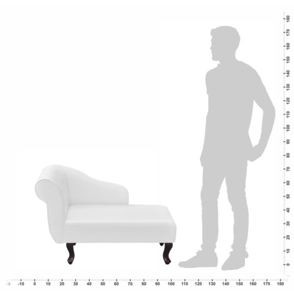 vidaXL Chaise Longue White Faux Leather - Image 5