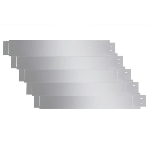 vidaXL Set of 5 Flexible Lawn Fence Galvanised Steel 100 x 14 cm - Image 2