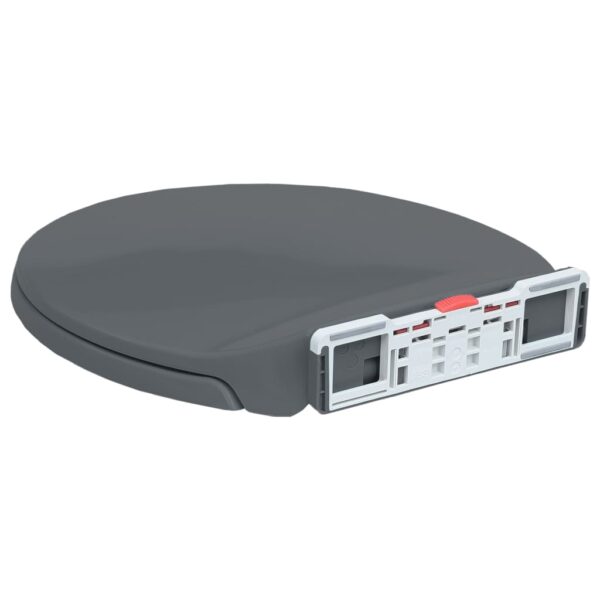 vidaXL Soft-Close Toilet Seat Quick Release Grey Oval - Image 6