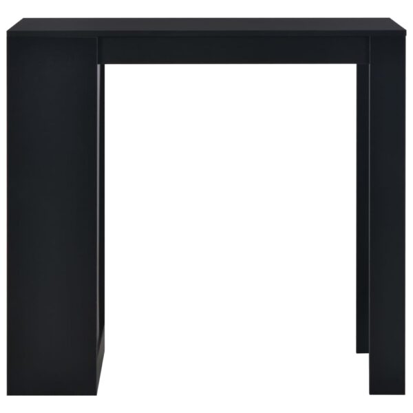 vidaXL Bar Table with Shelf Black 110x50x103 cm - Image 2