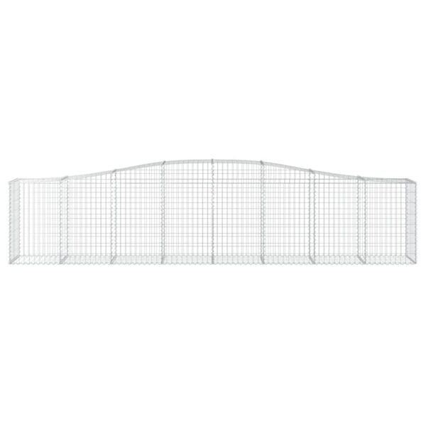 vidaXL Arched Gabion Basket 400x50x80/100 cm Galvanised Iron - Image 3