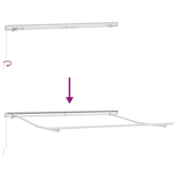 vidaXL Awning Manual White 3.5 x 2.5 m Metal - Image 9