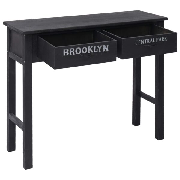 vidaXL Console Table Black 90x30x77 cm Wood - Image 2