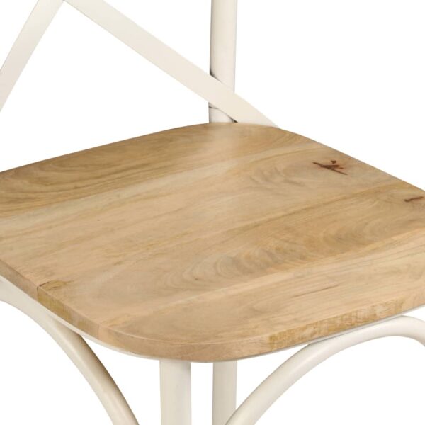 vidaXL Cross Chairs 4 pcs White Solid Mango Wood - Image 10