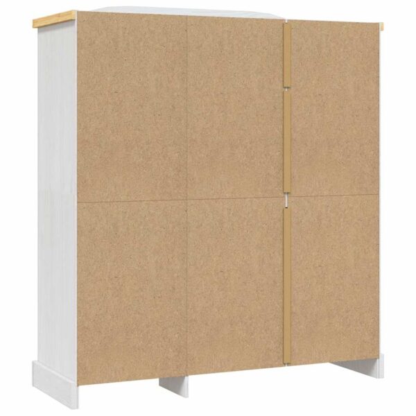 vidaXL Wardrobe Mexican Pine Corona Range 3 Doors White - Image 6