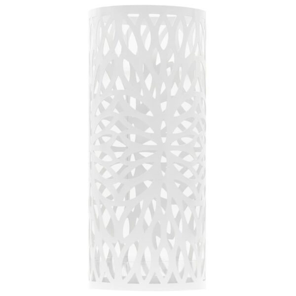 vidaXL Umbrella Stand Leaves Steel White - Image 2