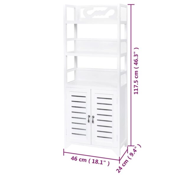 vidaXL Bathroom Cabinet Albuquerque Wood White 46x24x117.5 cm - Image 8