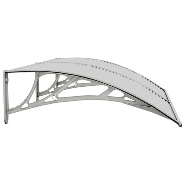 vidaXL Door Canopy Grey 150x75 cm Polycarbonate - Image 5