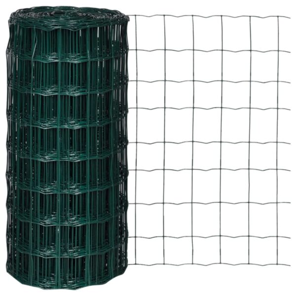 vidaXL Euro Fence Steel 25x0.8 m Green - Image 1