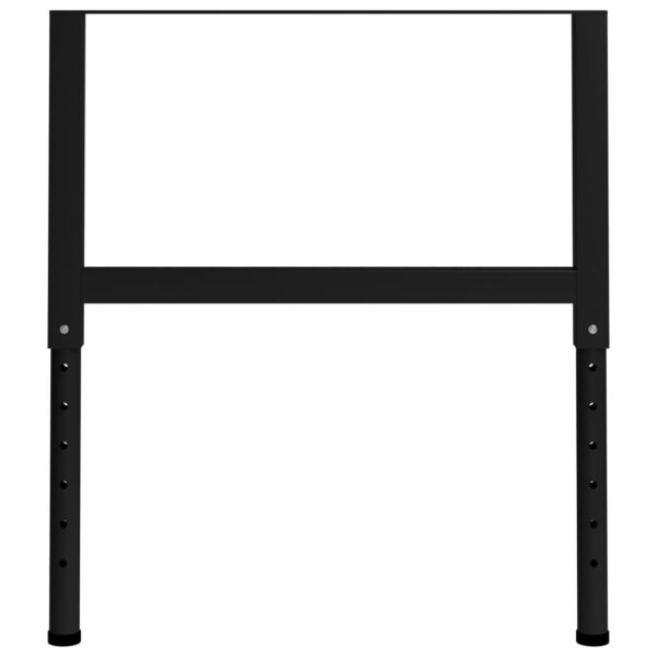 vidaXL Adjustable Work Bench Frames 2 pcs Metal 85x(69-95.5) cm Black - Image 3