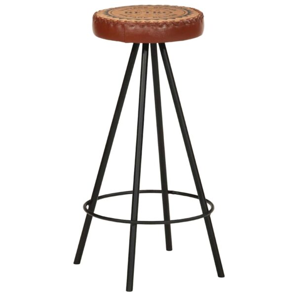 vidaXL Bar Stools 4 pcs Real Leather - Image 10