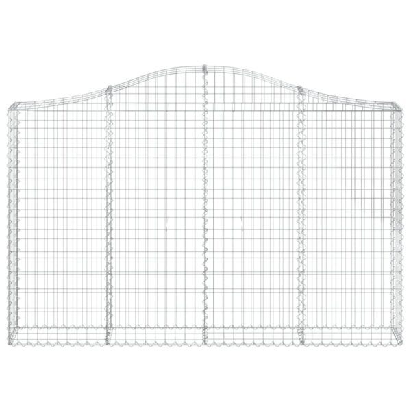 vidaXL Arched Gabion Basket 200x30x120/140 cm Galvanised Iron - Image 3