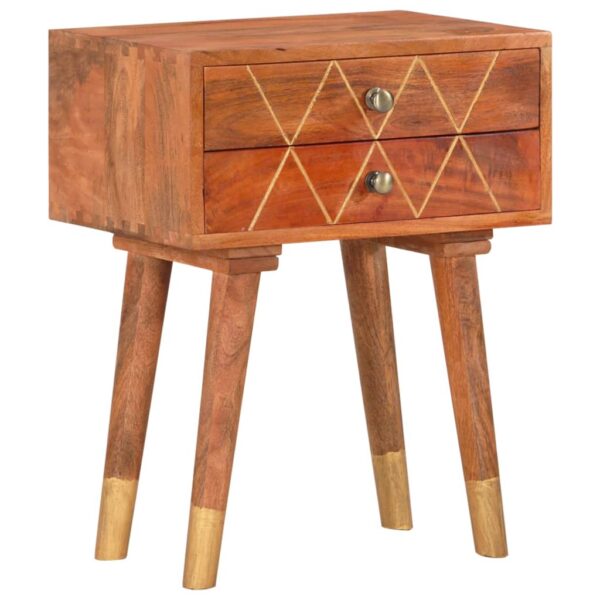 vidaXL Bedside Cabinet 43x30x58 cm Solid Mango Wood - Image 1