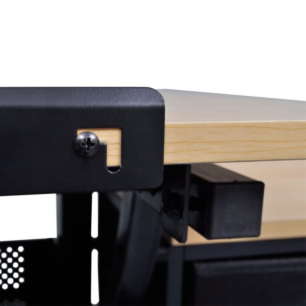 vidaXL Three Drawers Drawing Table with Stool - Image 4