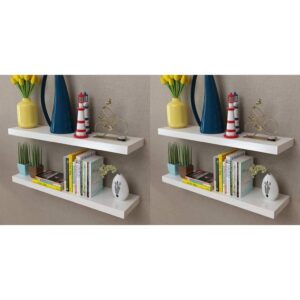 vidaXL Wall Shelves 4 pcs White 80 cm