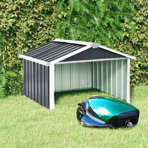 vidaXL Garden Robot Lawnmower Shed 92x97x63 cm Galvanised Steel Anthracite - Image 1