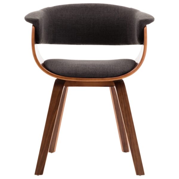 vidaXL Dining Chairs 2 pcs Grey Bent Wood and Fabric - Image 4