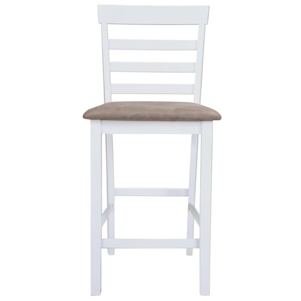 vidaXL Bar Chairs 2 pcs White Fabric - Image 3
