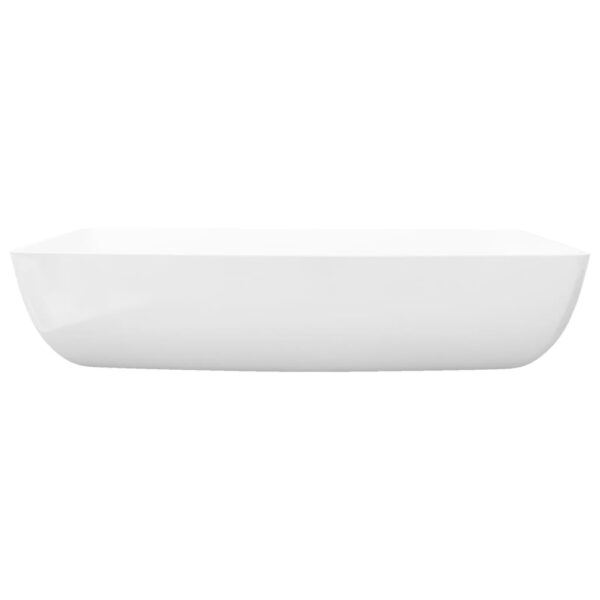 vidaXL Luxury Ceramic Basin Rectangular Sink White 71 x 39 cm - Image 5