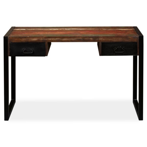 vidaXL Desk with 2 Drawers Solid Reclaimed Wood 120x50x76 cm - Image 2