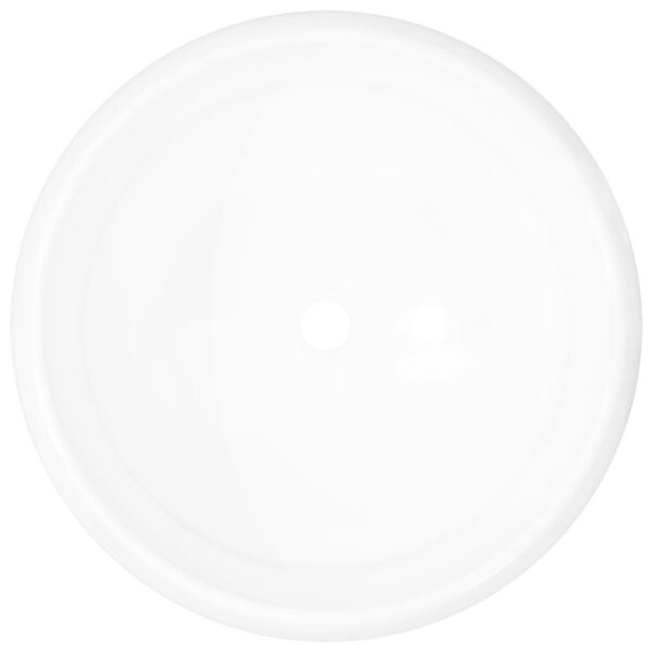 vidaXL Basin Round Ceramic White 40x15 cm - Image 3