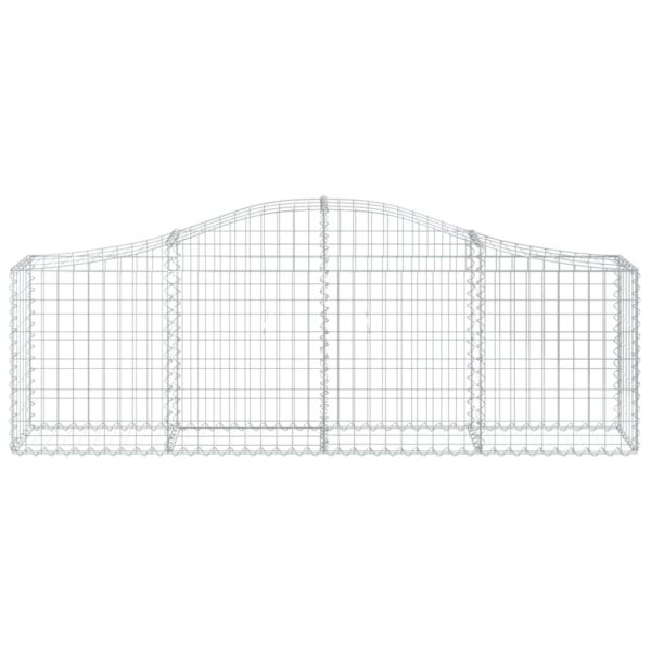vidaXL Arched Gabion Basket 200x30x60/80 cm Galvanised Iron - Image 3