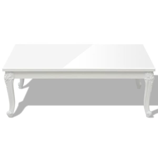 vidaXL Coffee Table 115x65x42 cm High Gloss White - Image 3
