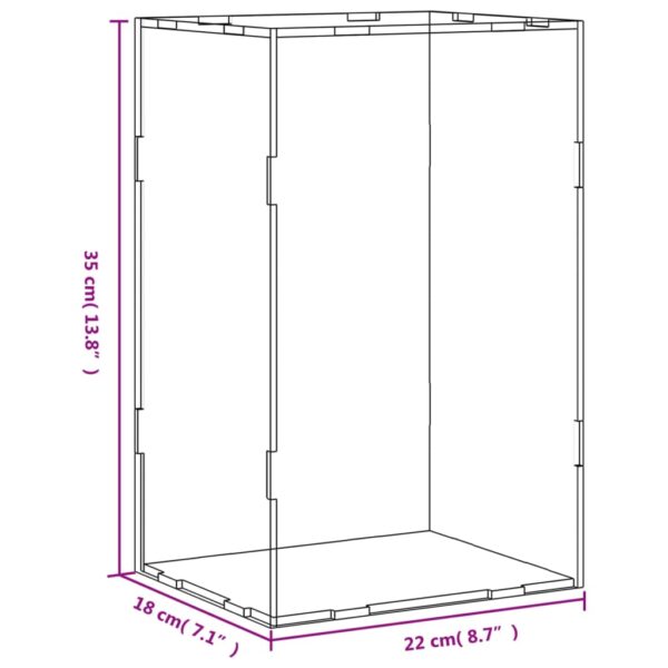 vidaXL Display Box Transparent 22x18x35 cm Acrylic - Image 6