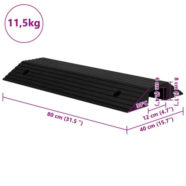 vidaXL Bridge Threshold Ramp 80x40x8 cm Rubber - Image 7