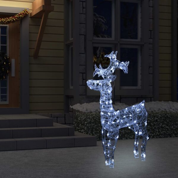 vidaXL Reindeer Christmas Decoration 90 LEDs 60x16x100 cm Acrylic - Image 1