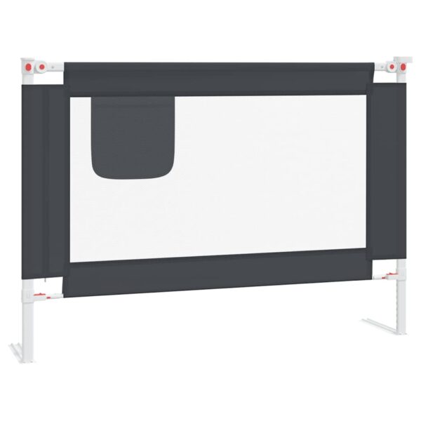 vidaXL Toddler Safety Bed Rail Dark Grey 90x25 cm Fabric - Image 2